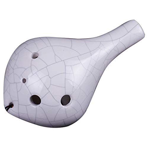 Töpferflöte, 6-Loch Alto C Cracked Clay Ocarina,(White) von SBJKLYRN