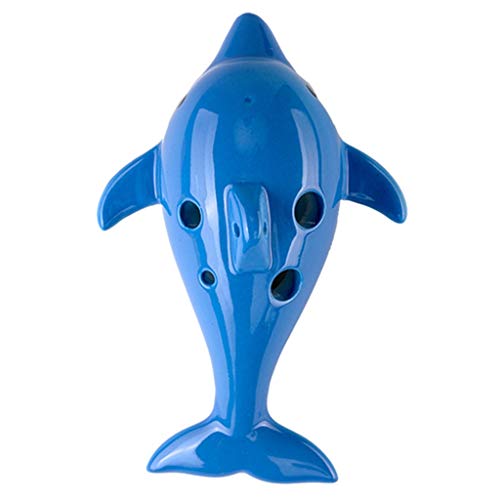 Töpferflöte, Kreative Cartoon Delphin-förmige Keramik Ocarina 6 Loch Alto C, Geschenke for kleine Jungen/Mädchen(Blue) von SBJKLYRN