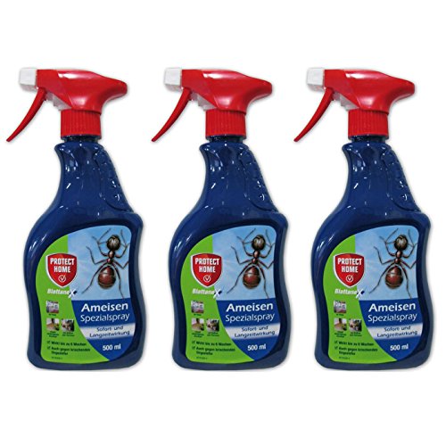 GARDOPIA Sparpaket: 3 x 500ml Protect Home Forminex Ameisen Spezialspray (ehem. Bayer) Ungezieferspray Anwendungsfertig + Gardopia Zeckenzange mit Lupe von SBM Protect Home