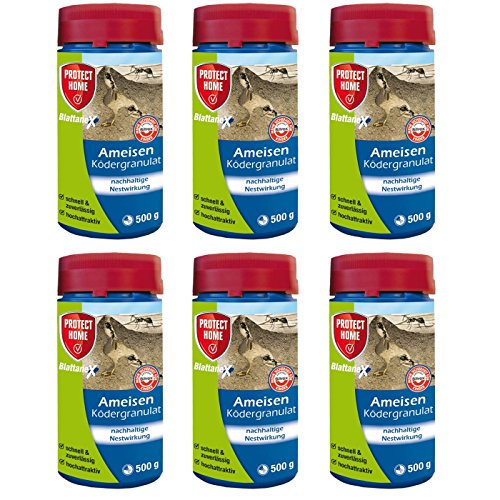 GARDOPIA Sparpaket: 6 x 500g SBM Protect Home Forminex Ameisen Ködergranulat zur Nestbehandlung (ehem. Bayer) + Gardopia Zeckenzange mit Lupe von SBM Protect Home