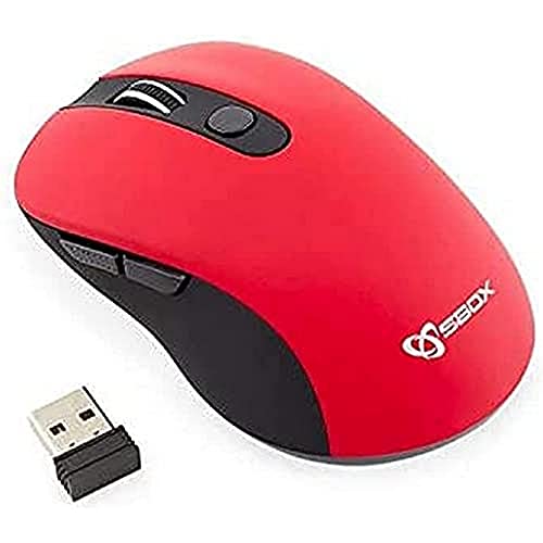 SboX WM-911R Kabellose Maus mit 6 Tasten, 2,4 G, 800/1600 DPI, Rot von SBOX