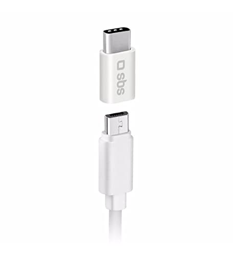 Cable USB SBS Micro-USB HEMBRA A TIPO C + ADAPTADOR Blanco von SBS