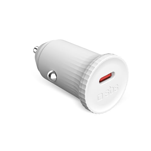 SBS Autoladegerät aus recycelten GRS-Materialien, USB-C-Anschluss mit 25 Watt, 12V-Zigarettenanzünder, kompakt, umweltfreundlich von SBS