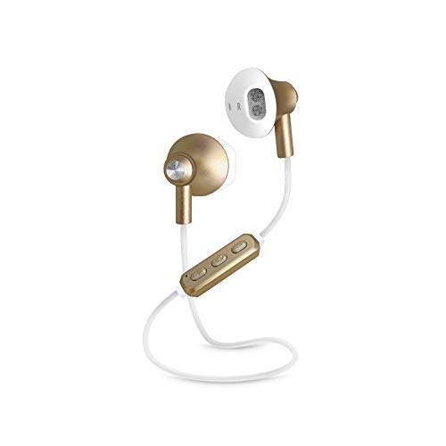 SBS Bluetooth Kopfhörer kabellos in Ear - Wireless Kopfhörer mit 3 Stunden Laufzeit, Mikrofon & Ladekabel - Funkkopfhörer in gold für Apple iPhone Handy - Drahtlose Kopfhörer von SBS