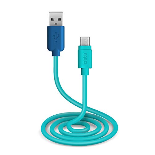 SBS Lade- und Datenkabel mit USB-Anschlüssen 2.0 und Micro-USB-Anschlüssen, Länge 1 m, Blau von SBS