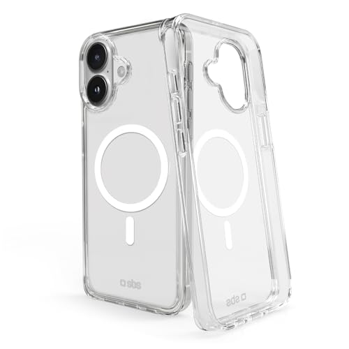 SBS Light Mag Case MagSafe Schutzhülle für iPhone 16 – flexibel und strapazierfähig, stoßfest, Kratzfest, Schutz für Kameras, Material TPU, schlankes Design, transparent von SBS