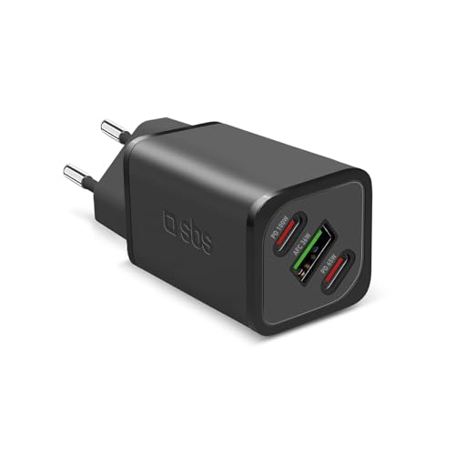 SBS Mehrport-Ladegerät 100W, 2 USB-C-Anschlüsse, 1 USB-A-Anschluss, GaN, Power Delivery, kompakt, ideal für Android-Smartphones, iPhone, Tablets, MacBook, Laptops SBS Mehrport-Ladegerät 100W, 2 USB-C-Anschlüsse, 1 USB-A-Anschluss, GaN, Power Delivery, kompakt, ideal für Android-Smartphones, iPhone, Tablets, MacBook, Laptops von SBS