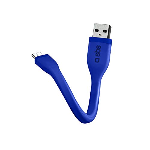 SBS Micro USB Kabel 12 cm - Mini Ladekabel mit USB & Micro USB Anschluss - Ideal für Handy Samsung Galaxy S10E, S10+, S10, S9, S8, S7, S6, Note 10, Note 10+, Huawei Mate 20, 20X, 20 Pro, P30, P30 Pro von SBS