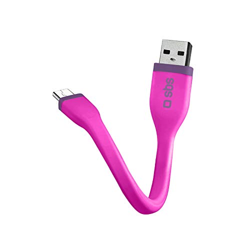 SBS Micro USB Kabel 12 cm - Mini Ladekabel mit USB & Micro USB Anschluss - Ideal für Handy Samsung Galaxy S10E, S10+, S10, S9, S8, S7, S6, Note 10, Note 10+, Huawei Mate 20, 20X, 20 Pro, P30, P30 Pro von SBS