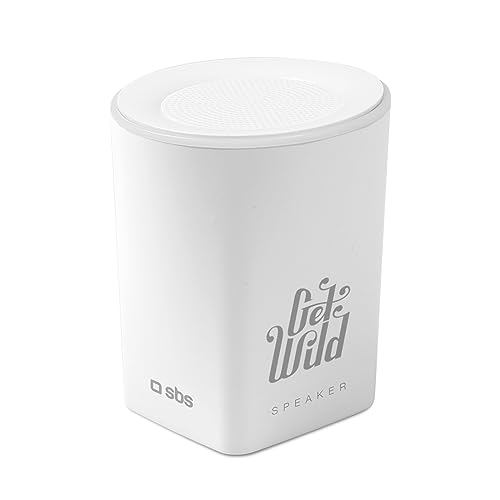 SBS Mini Bluetooth Lautsprecher kabellos - Wireless Speaker mit 5 Stunden Akkulaufzeit, Freisprechfunktion & 3W - Tragbare Musikbox mit 360° Sound in weiß für iPhone, Handy, Smartphone, Tablet von SBS