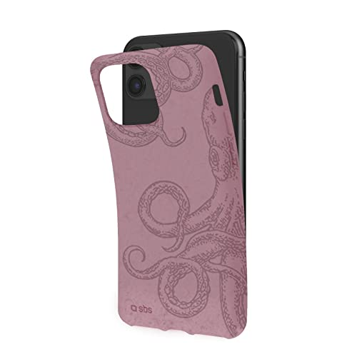 SBS Schutzhülle für iPhone 11, weich, umweltfreundlich, 100% biologisch und kompostierbar, in plastikfreier Verpackung, Octopus Texture Pink von SBS
