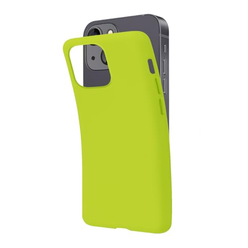 SBS Schutzhülle für iPhone 13 Mini Acid Green Pantone 2297 C, weiche und Flexible Schutzhülle für iPhone 13 Mini Säuregrün und Kratzfest, schlankes und bequemes Halten in der Tasche, kompatibel mit von SBS