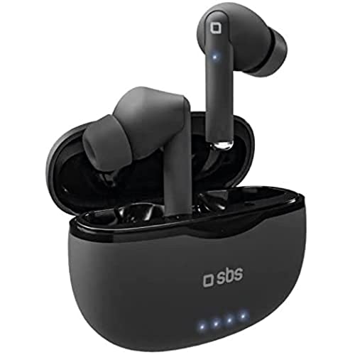 SBS True Wireless Stereo Bluetooth In-Ear-Kopfhörer für Smart Working, Büro, Fernunterricht, bis zu 6 Stunden Musik und Anrufe, mit USB-Dongle-Empfänger und Ladestation, Schwarz von SBS