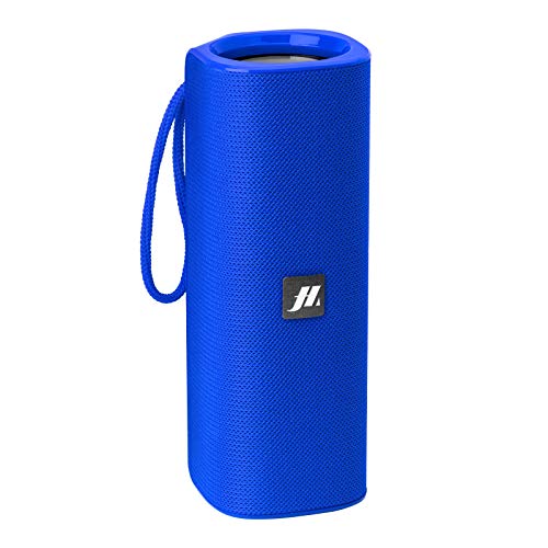 Music Hero Wireless Pump Lautsprecher 6 W mit Trageband und Stoffoberfläche, Eingänge für TF-Karte bis zu 32 GB, USB-Stick und AUX-Kabel, USB-Kabel enthalten, Farbe Blau von MUSIC HERO