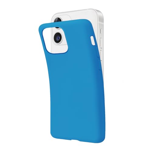 SBS iPhone 12/12 Pro Hülle Blau Sea Blue Pantone 7689C Hülle Weich Flexibel Kratzfest Dünn Bequem in der Tasche Hülle Kompatibel mit Wireless Charging von SBS