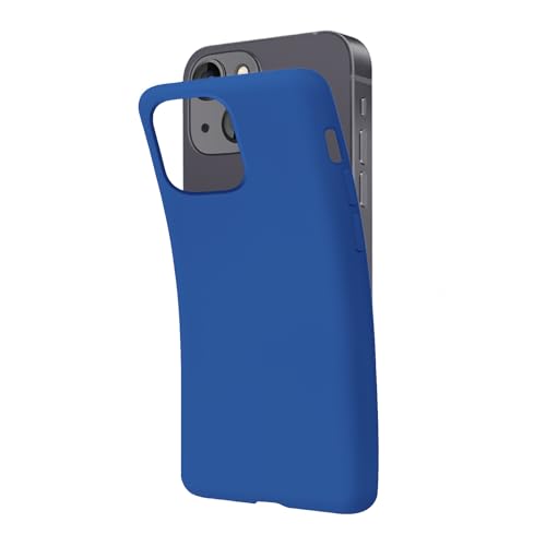 SBS iPhone 13 Mini Blau Deep Sea Pantone 7685C Hülle Weich Flexibel Kratzfest Dünn Bequem in der Tasche Hülle Kompatibel mit Wireless Charging von SBS