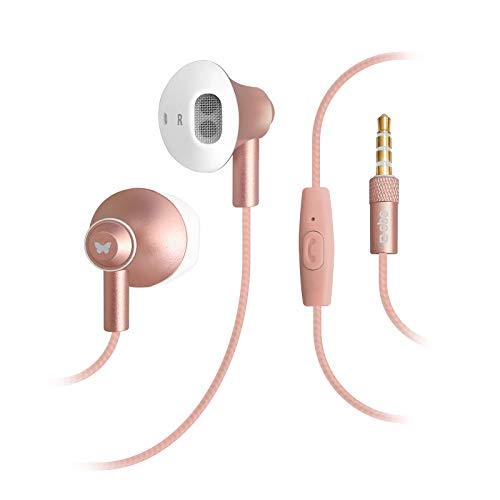 SBS in Ear Kopfhörer mit Kabel - Kopfhörer mit Mikrofon & Gummipolster - Kopfhörer in pink für Smartphone, Handy & PC - Drahtlose Kopfhörer von SBS