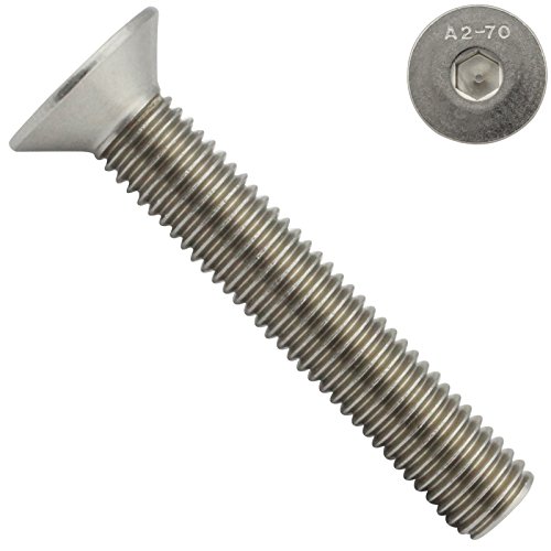 Senkkopfschrauben mit Innensechskant (ISK) - M5x16 - (10 Stück) - DIN 7991 / ISO 10642 - Vollgewinde - Senkschrauben - Werkstoff: Edelstahl A2 V2A - SC7991 | SC-Normteile® von SC-Normteile
