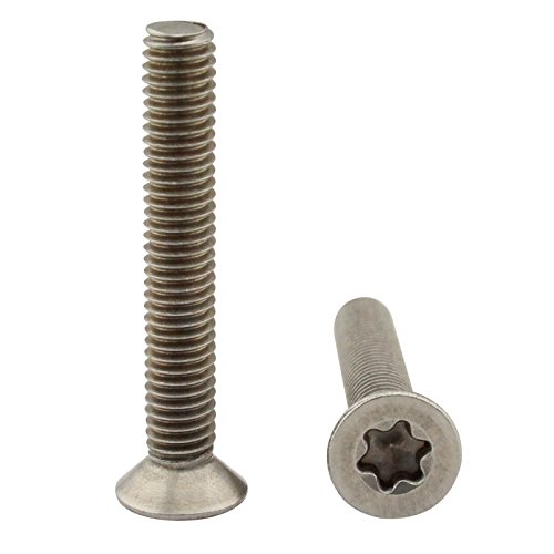 Senkkopfschrauben mit Innensechsrund (TX) - M6x80 - (200 Stück) - DIN 965 TX/ISO 14581 - Vollgewinde - Senkschrauben - Werkstoff: Edelstahl A2 V2A - SC965TX von SC-Normteile