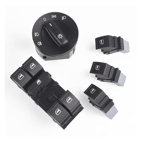 Für VW Für Golf MK5 MK6 Für Jetta Für Passat Für Tiguan Für CC 1K4 959 857 B Fensterheberschalter Hauptschalter 1K4959857 Auto Fensterheber Schalter(5PCS) von SCBSTKBGGW