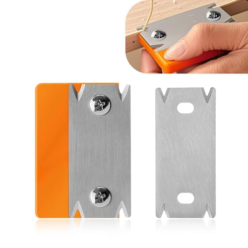 Kantenschneider, Furnierkantenschneider mit 1 Ersatzklinge Kantenhobel Holz Kantenschneider Umleimer Manueller Kantenumleimer, Mini Handhobel für Holz PVC ABS, Rutschfest Einhandhobel (Orange) von SCDZY