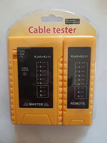 Netzwerk- und Kabeltestgerät für RJ11/RJ12 und RJ45, Netzwerktester, Kabeltester für Twisted Pair Verkabelung, Leitungstester, Leitungsprüfer von SCE