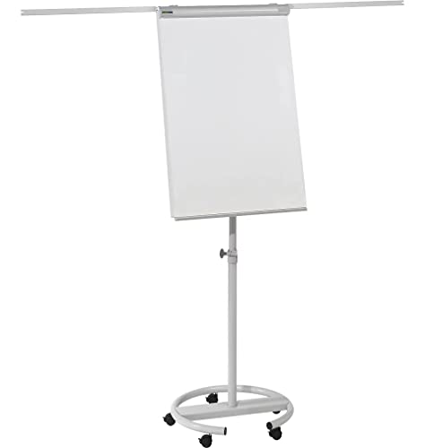 SCHÄFER SHOP Flipchart Ständer höhenverstellbar Tafeloberfläche B 68 x H 108 cm mobiles Whiteboard mit ausfahrbaren Seitenarmen für Flipchart Papier magnethaftend von SCHÄFER SHOP