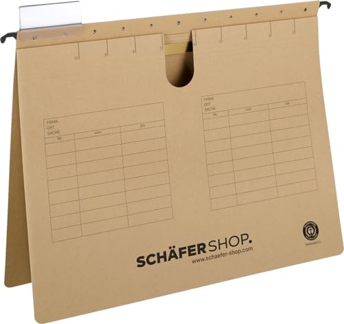 Schäfer Shop Select Hängehefter, DIN A4, Heftzunge oben, natronbraun, 25 Stück von SCHÄFER SHOP