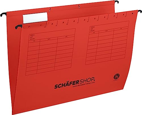 Schäfer Shop Select Hängemappe, DIN A4, Öffnung seitlich, rot, 25 Stück von SCHÄFER SHOP