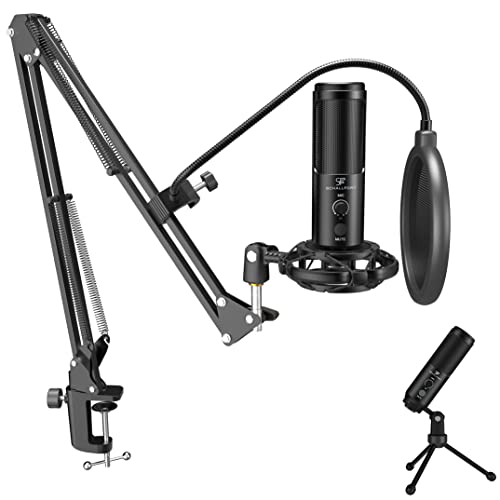 SCHALLFORT Vibe7-ONE USB Mikrofon Set mit 192kHz/24Bit, PC Mikrofon mit Touch-Funktion, professionelles Nieren Kondensator Mikrofon (für Podcast, Gaming, YouTube, Streaming) von SCHALLFORT