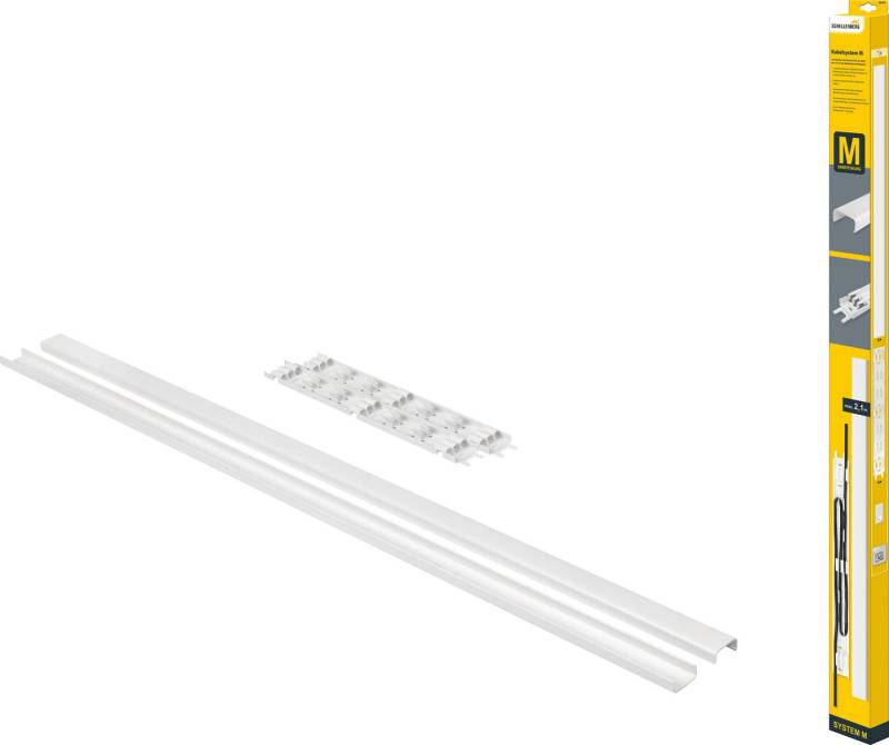 SCHELLENBERG Kabelkanal System M Erweiterung zur Aufputzmontage, kleben oder schrauben, Kabel Organizer, 2,1 m, weiß von SCHELLENBERG