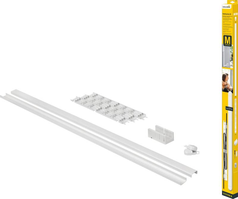SCHELLENBERG Kabelkanal System M Starterset zur Aufputzmontage, kleben oder schrauben, Kabel Organizer, 2,1 m, weiß von SCHELLENBERG
