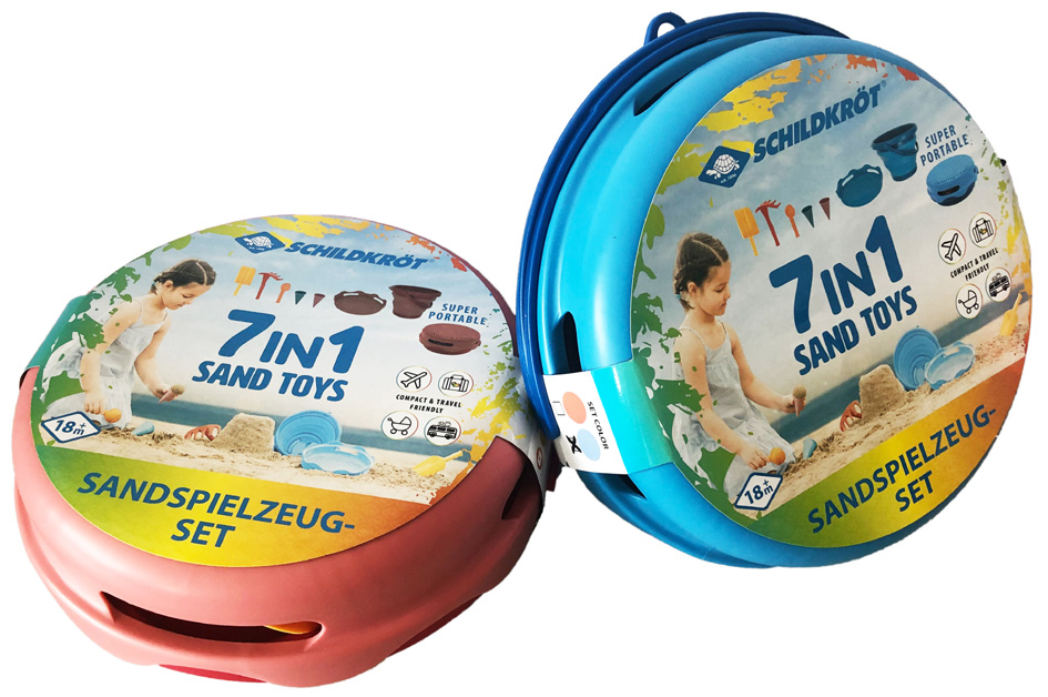 SCHILDKRÖT 7in1 Sand-Spielzeug Falteimer Set, rot von SCHILDKRÖT