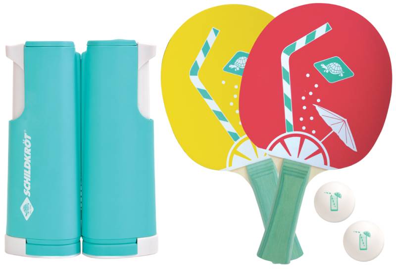 SCHILDKRÖT Tischtennis-Set Spin, in tropischem Design von SCHILDKRÖT