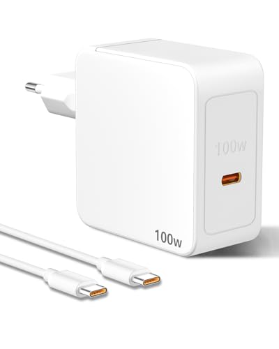 100W USB C Ladegerät GAN Netzteil für MacBook Pro/Air USB Stecker Tragbarer Reisen Handy Ladestecker mit 1M 100W USB-C zu C Ladekabel für MacBook Air 16 15 14 13, iPad Pro，Laptop, Tablet, Handy (weiß) von SCHITEC