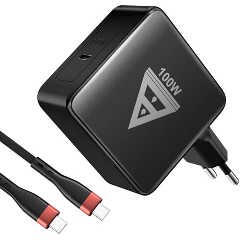 Mac Book Pro USB Ladegerät 100W USB C Schnellladegerät Netzteil, USB Stecker Tragbarer Reisen Handy Ladestecker mit 1M 100W USB-C zu C Ladekabel für MacBook Air 16 15 14 13, iPad Pro，Laptop von SCHITEC