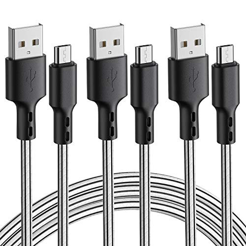 SCHITEC Micro USB Kabel, 3Pack 3M TPE Micro USB Schnellladekabel Daten Sync Handy Ladekabel für Android, Samsung Galaxy S6 und S7 Nexus HTC LG Kindle Power Bank PS4 und mehr(3Pack-3M) von SCHITEC