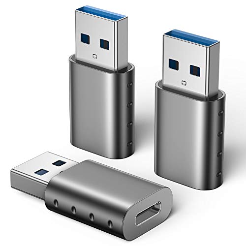 SCHITEC 3Pack USB A 3.0 auf USB C Buchse Adapter, USB Typ C Adapter für iPhone 12 11 Pro, Samsung Galaxy S20 S10, MacBook und mehr von SCHITEC