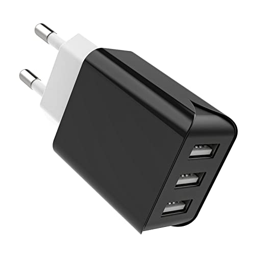 SCHITEC USB Ladegerät Stecker, 3 Port 15W 3A USB Netzstecker USB Netzteil Ladeadapter Ladestecker für iPhone 11 X 8 6 Tablet Samsung Galaxy S9 S8 Huawei und Mehr (Black) von SCHITEC