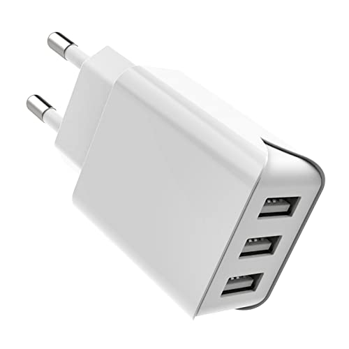 SCHITEC USB Ladegerät Stecker, 3 Port 15W 3A USB Netzstecker USB Netzteil Ladeadapter Ladestecker für iPhone 11 X 8 6 Tablet Samsung Galaxy S9 S8 Huawei und Mehr (White) von SCHITEC