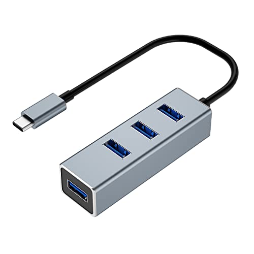 USB C Hub 3.0 Adapter，4 Port Ultra Thin USB 3.0 Tragbarer Aluminium Mini USB Verteiler Datenhub für MacBook Pro 13" und 15" 2020/, MacBook Air 13" 2018，USB Flash Drives (USB 3.0 mit 20 cm Cable) von SCHITEC