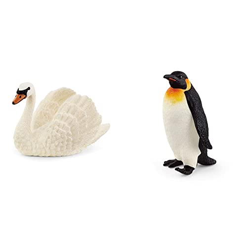 SCHLEICH 13921 Schwan, für Kinder ab 3+ Jahren, Farm World - Spielfigur & 14841 Pinguin, für Kinder ab 3+ Jahren, WILD Life - Spielfigur von SCHLEICH