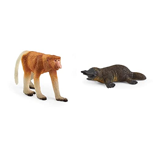 SCHLEICH 14846 Nasenaffe, für Kinder ab 3+ Jahren, WILD Life - Spielfigur & 14840 Schnabeltier, für Kinder ab 3+ Jahren, WILD Life - Spielfigur von SCHLEICH