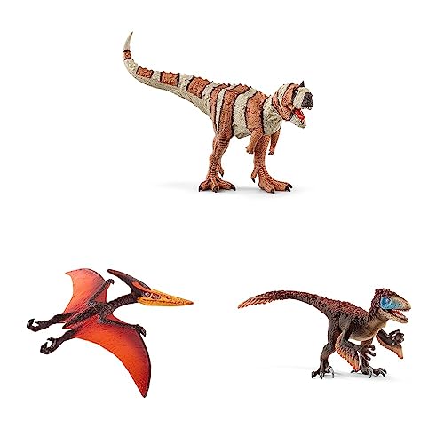 SCHLEICH 15032 Majungasaurus, für Kinder ab 5-12 Jahren, Dinosaurs - Spielfigur & 15008 Pteranodon, für Kinder ab 5-12 Jahren, Dinosaurs - Spielfigur & 14582 Utahraptor, für Kinder ab 5-12 Jahren von SCHLEICH