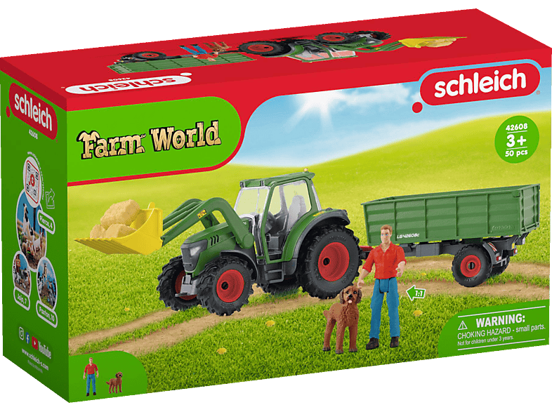 SCHLEICH 42608 TRAKTOR MIT ANHÄNGER Spielfigur Mehrfarbig von SCHLEICH