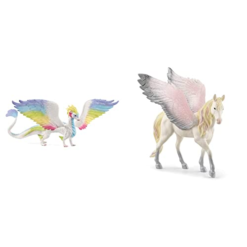 SCHLEICH 70728 Spielfigur - Regenbogendrache Mehrfarbig & 70720 Spielfigur - Pegasus, Mehrfarbig SCHLEICH 70728 Spielfigur - Regenbogendrache Mehrfarbig & 70720 Spielfigur - Pegasus, Mehrfarbig von SCHLEICH