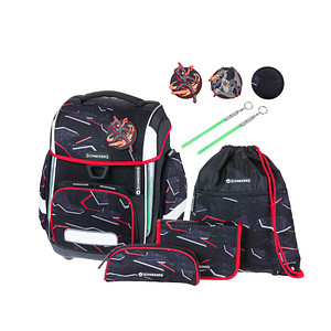 SCHNEIDERS Schulranzen-Set Ergolite Dragon Hero Kunstfaser schwarz/rot von SCHNEIDERS