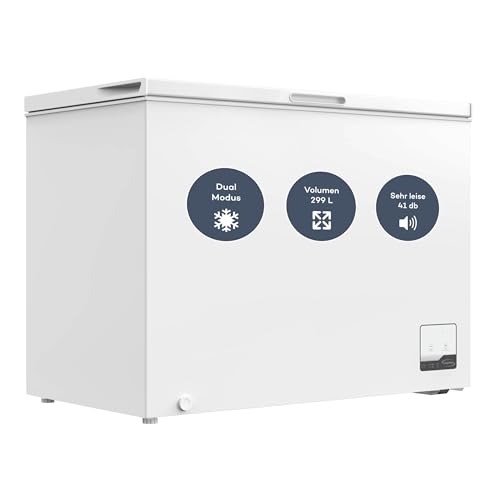 SCHOEPF – GT300S Gefriertruhe 299 L – Weiß – 83,5 x 112,5 x 61 cm – Energieklasse E – Schnellgefrieren – 41 dB – 231 kWh/Jahr – 4-Sterne-Kennzeichnung – Freistehend von SCHOEPF