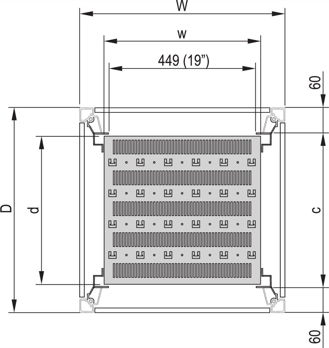 SCHROFF 19-Fachboden, stationär, 75 kg - 19FACHB.STAT.600B 900T 7021 (22117844) von SCHROFF