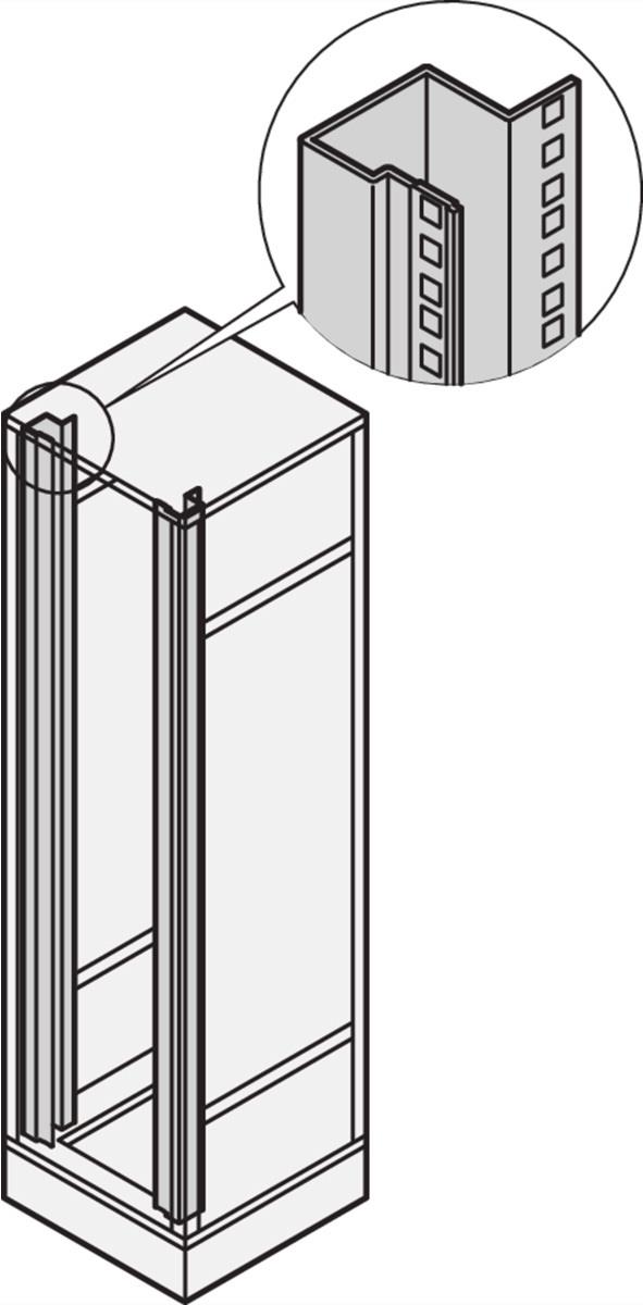 SCHROFF 19PANEL/SLIDE MOUNT 38U ZINC (2X) - 38 HE (22117356) von SCHROFF
